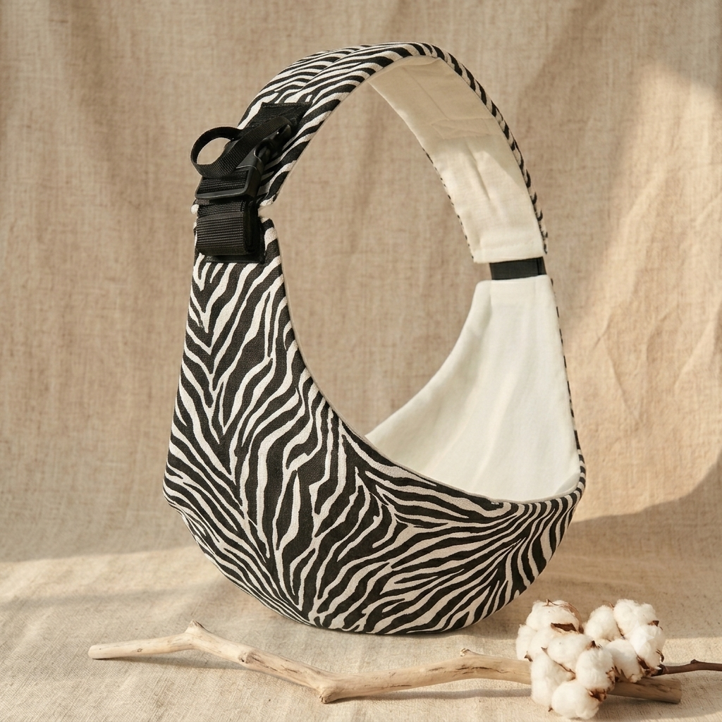 Zebra print toddler hip carrier for ergonomic back support, dispatched from Auckland NZ
